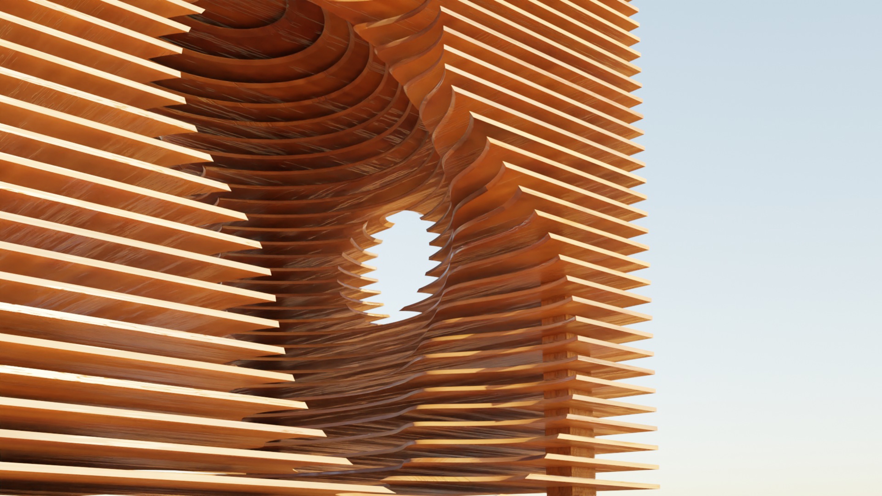 a shukkah-pergola fusion and parametric, 2024