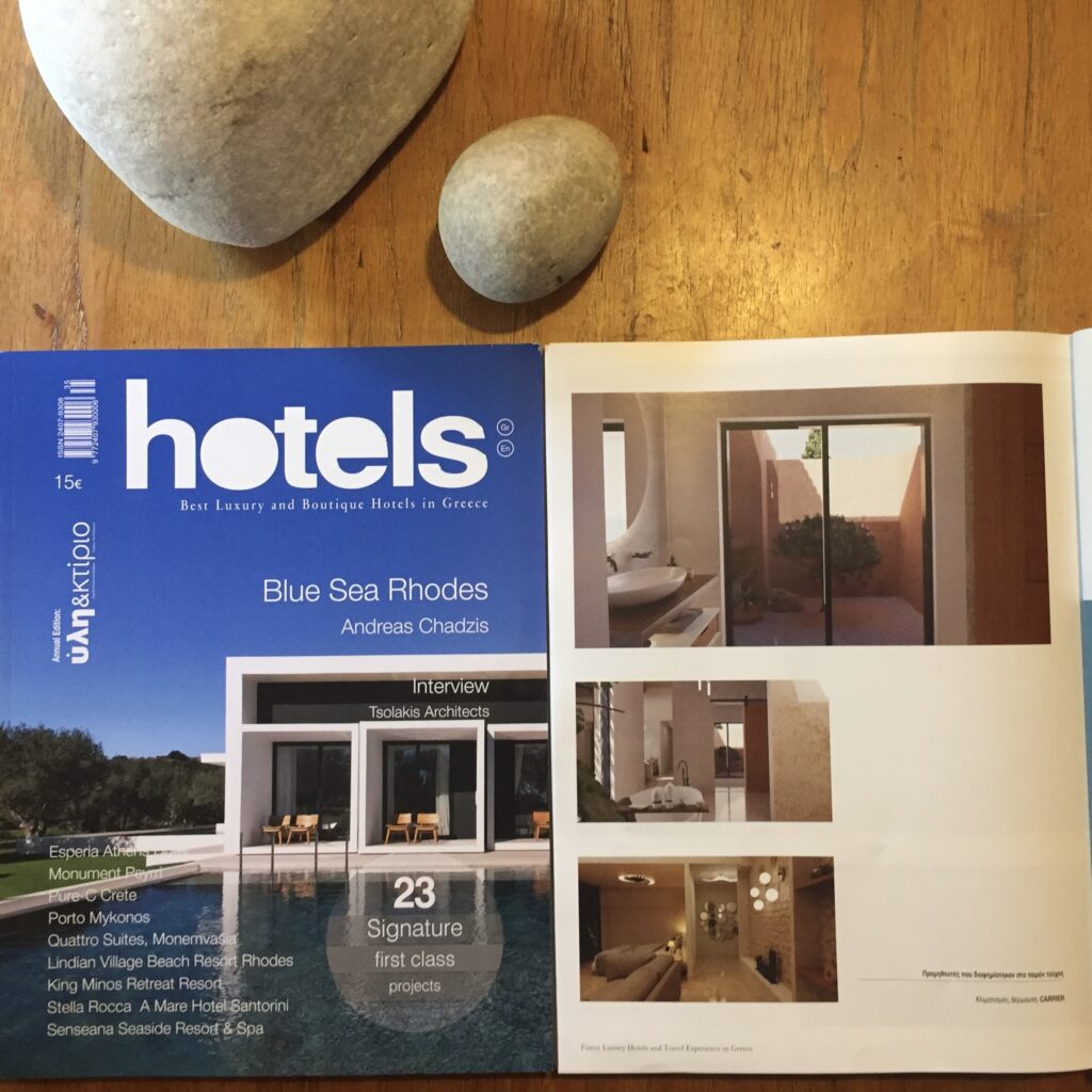 The RITSO Hotel is featured in the prestigious annual edition 'Hotels 2023' by the renowned publishers Ili & Ktirio, shining brightly among the standout projects in the latest releases from Ili and Ktirio editions. Architectural brilliance & Interior design excellence: Nikolaos Arvanitis, Visualization: MI Architects.